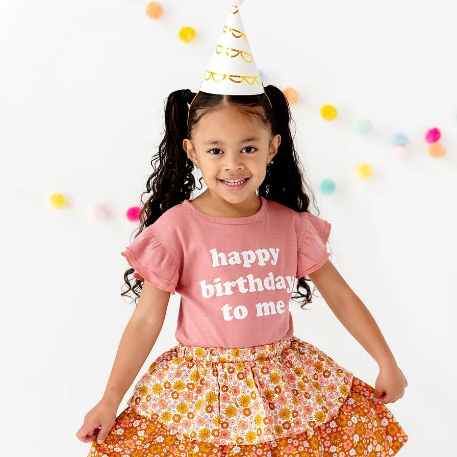 Happy Birthday To Me Girl Ruffled Top