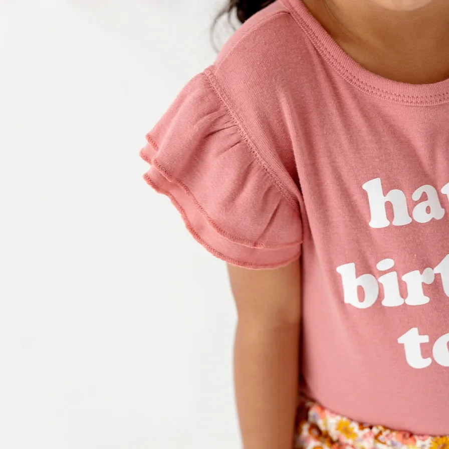 Happy Birthday To Me Girl Ruffled Top