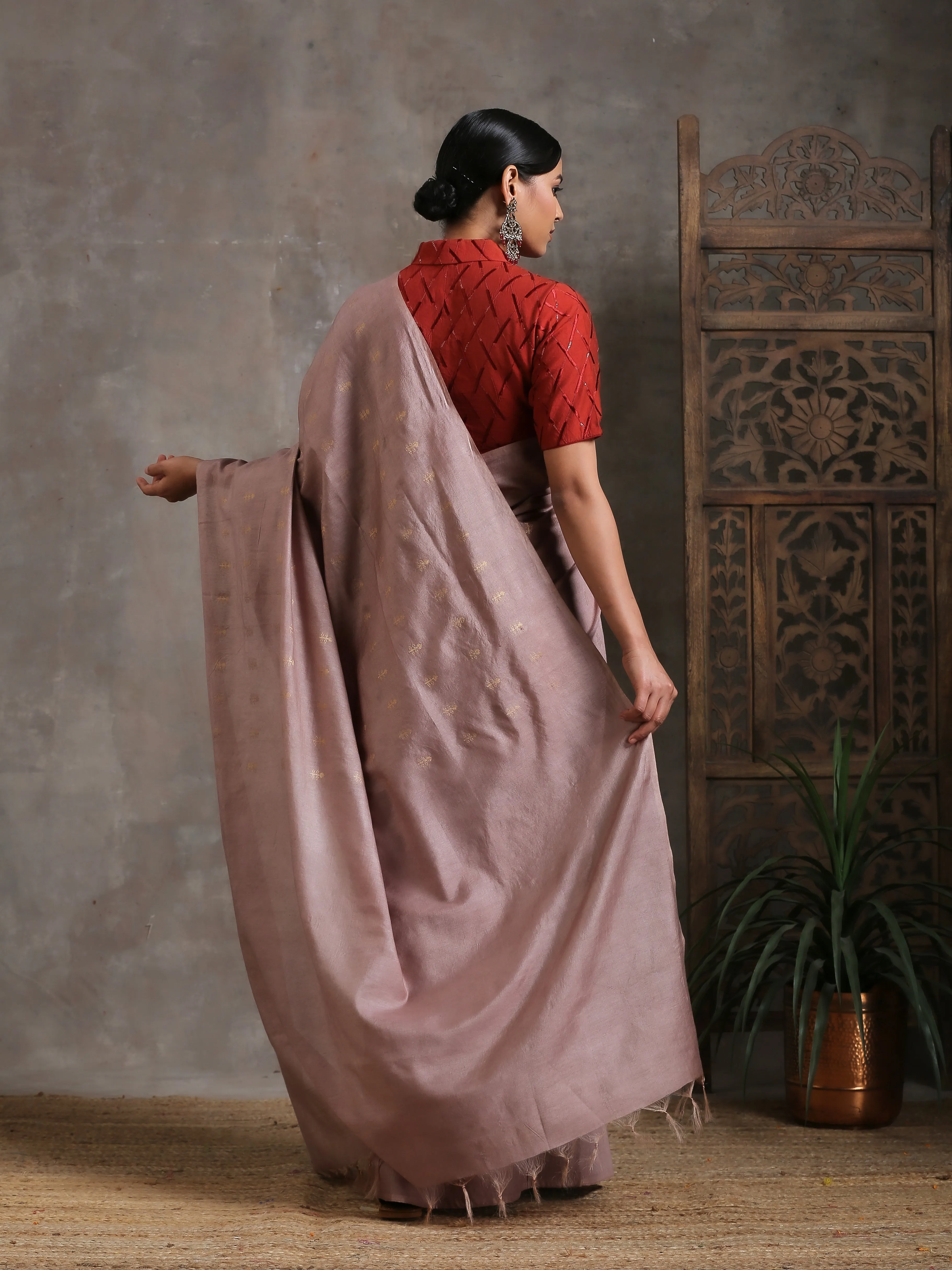 Hazel Silk Blend Handloom Saree