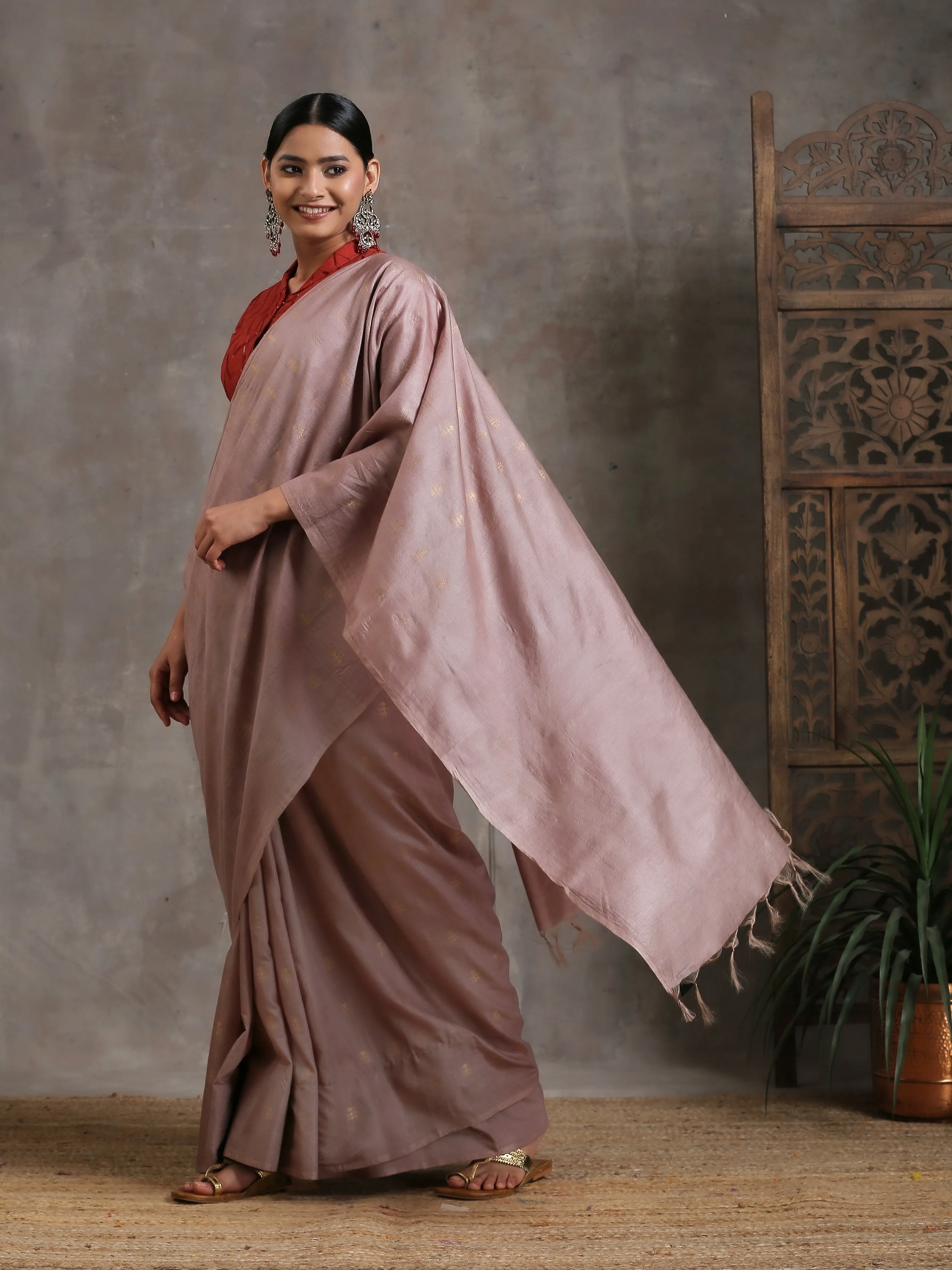 Hazel Silk Blend Handloom Saree