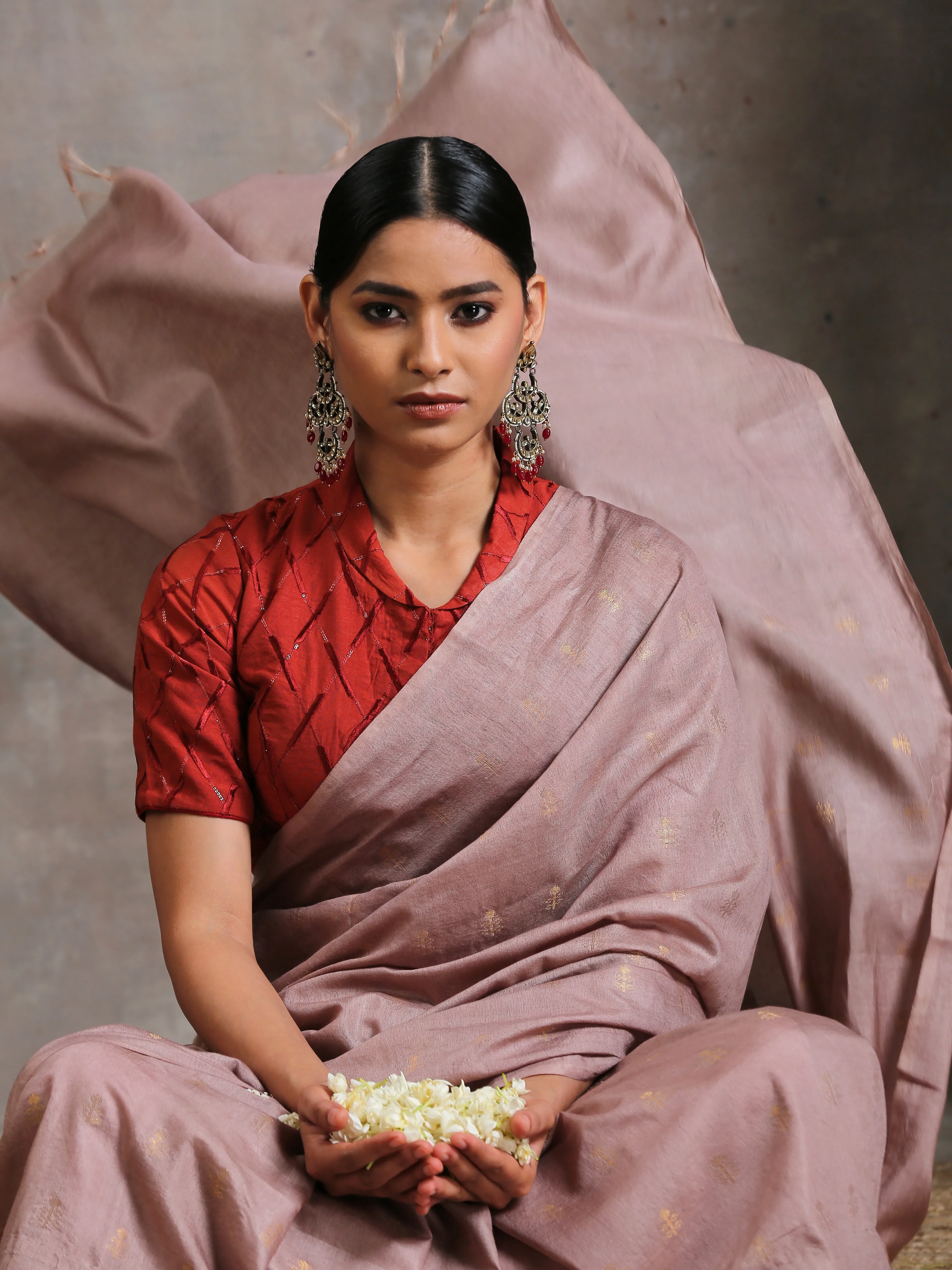 Hazel Silk Blend Handloom Saree