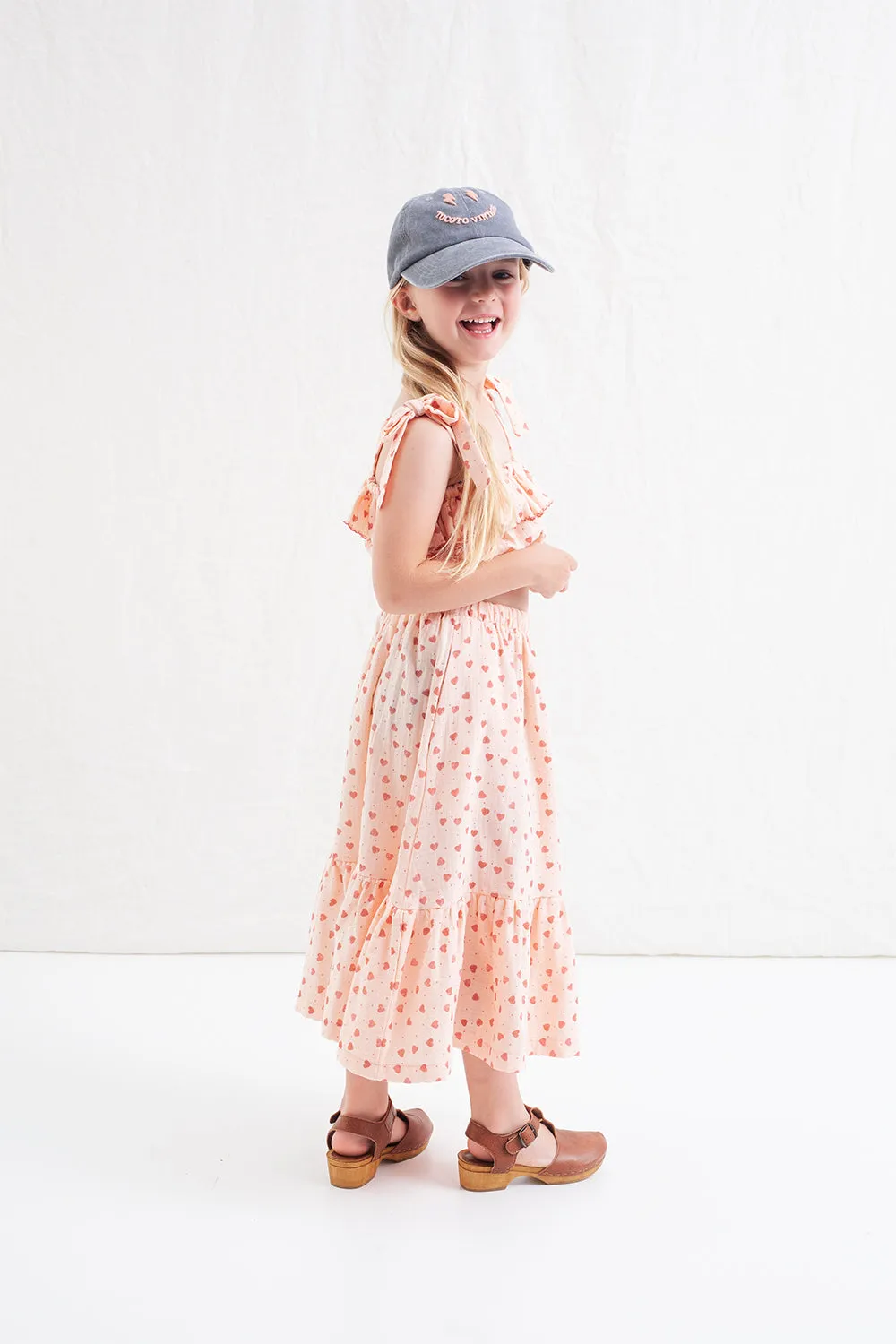 Heart Printed Midi Skirt