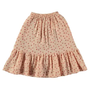 Heart Printed Midi Skirt