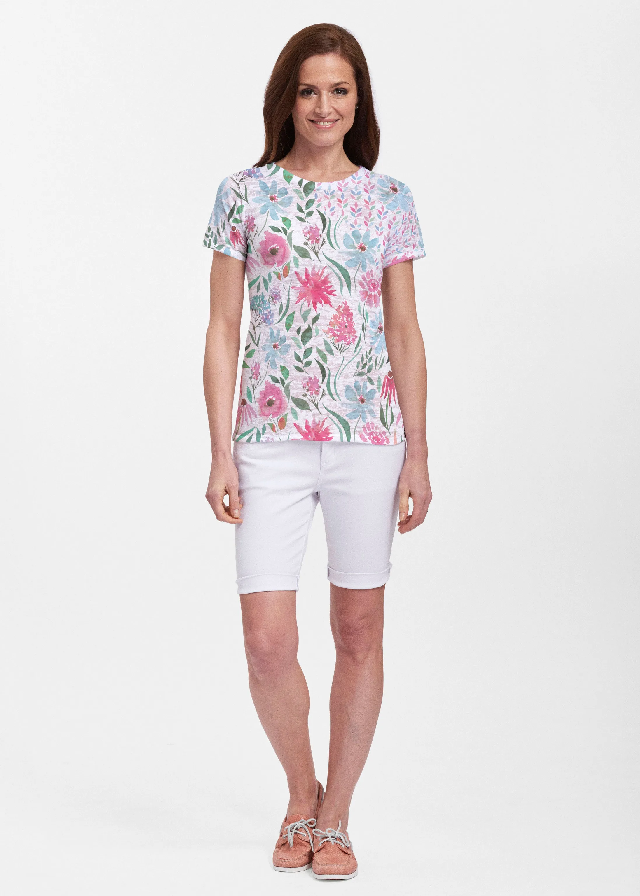 Hello Dolly (8038) ~ Sheer Short Sleeve Crew Shirt