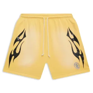 Hellstar Studios Flame Shorts Yellow