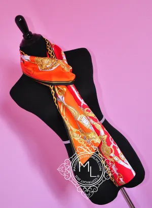 Hermes Capucine Brides de Gala Silk Maxi Twilly Shawl Scarf Wrap