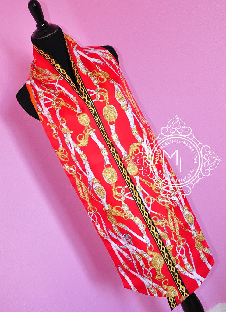 Hermes Capucine Brides de Gala Silk Maxi Twilly Shawl Scarf Wrap