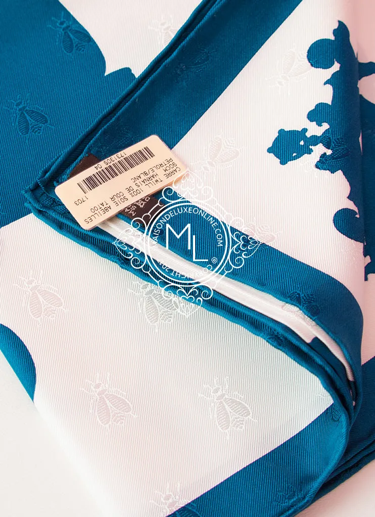 Hermes Green Twill Silk 90 cm Harnais de Cour Tattoo Scarf