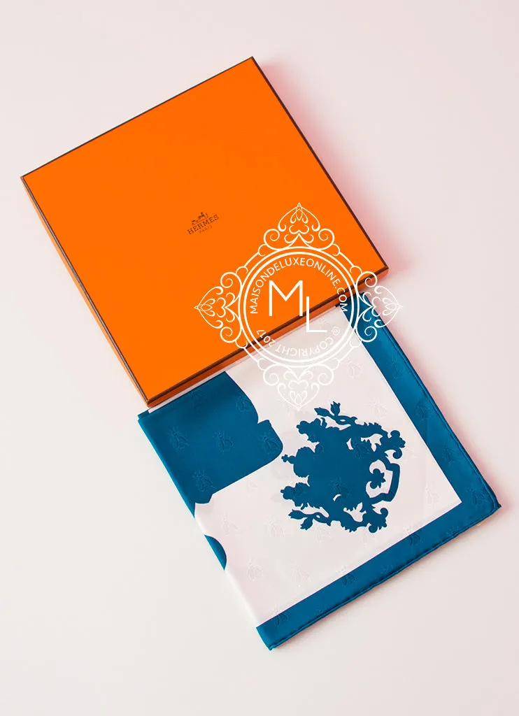 Hermes Green Twill Silk 90 cm Harnais de Cour Tattoo Scarf