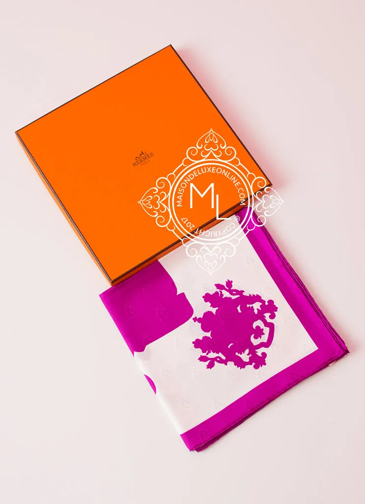 Hermes Pink Twill Silk 90 cm Harnais de Cour Tattoo Scarf