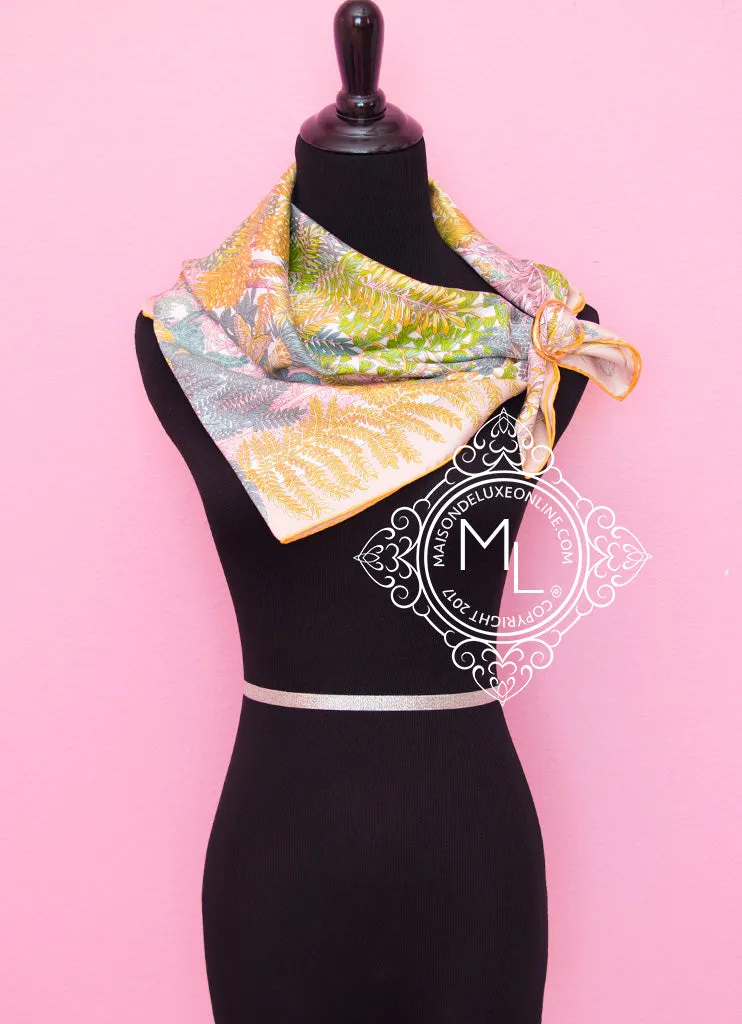 Hermes Pink Twill Silk 90 cm Jardin à a Sintra Scarf
