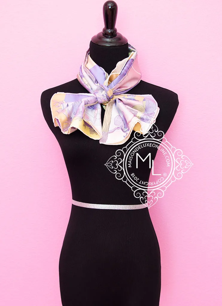 Hermes Purple Twill Silk 90 cm Della Cavalleria Favolosa Scarf