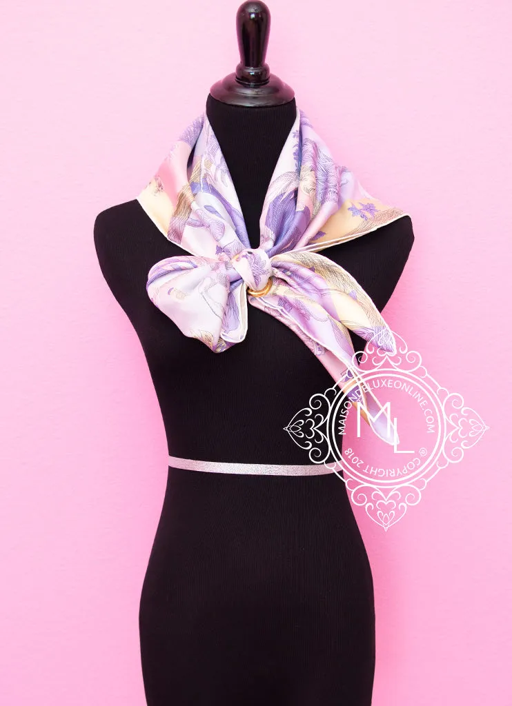 Hermes Purple Twill Silk 90 cm Della Cavalleria Favolosa Scarf