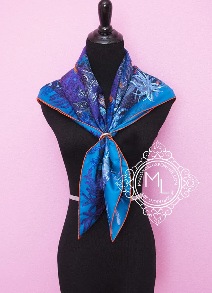 Hermes Purple Twill Silk 90 cm Jardin à a Sintra Scarf