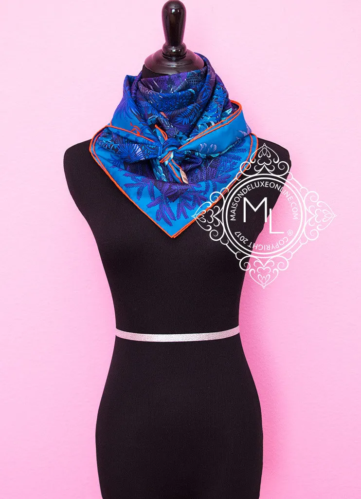 Hermes Purple Twill Silk 90 cm Jardin à a Sintra Scarf