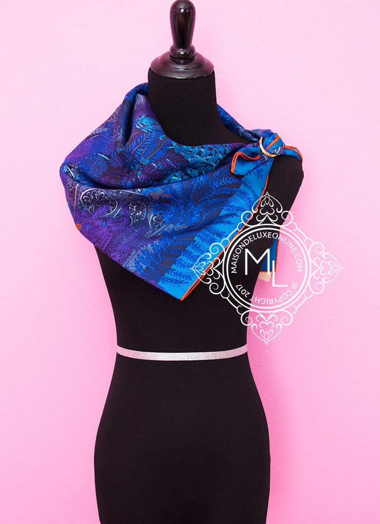 Hermes Purple Twill Silk 90 cm Jardin à a Sintra Scarf