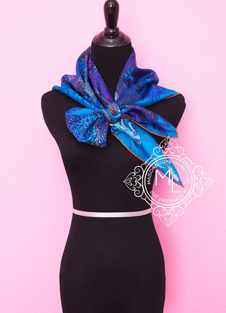 Hermes Purple Twill Silk 90 cm Jardin à a Sintra Scarf