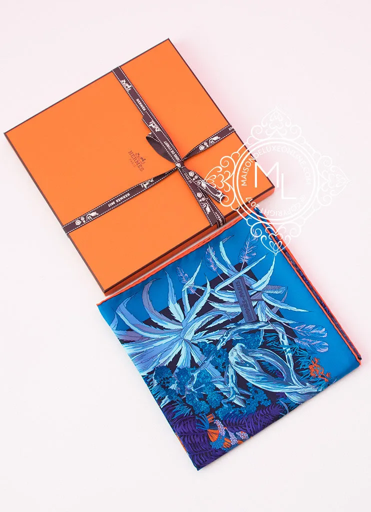 Hermes Purple Twill Silk 90 cm Jardin à a Sintra Scarf
