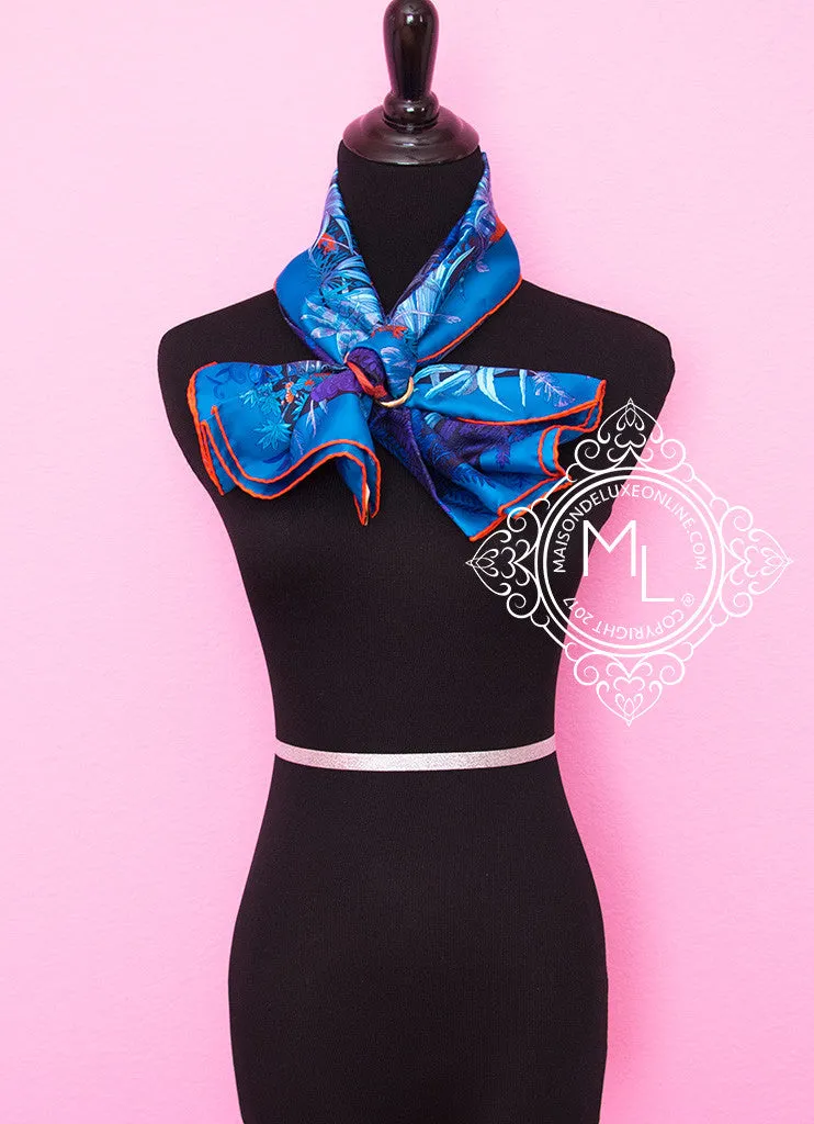 Hermes Purple Twill Silk 90 cm Jardin à a Sintra Scarf