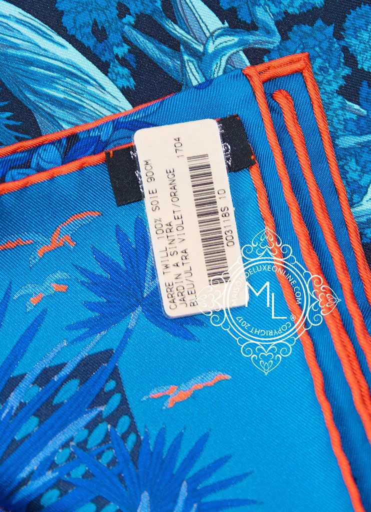 Hermes Purple Twill Silk 90 cm Jardin à a Sintra Scarf