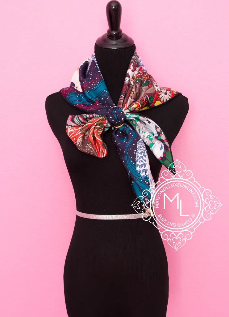 Hermes Red Twill Silk 90 cm Into the Canadian Wild Scarf