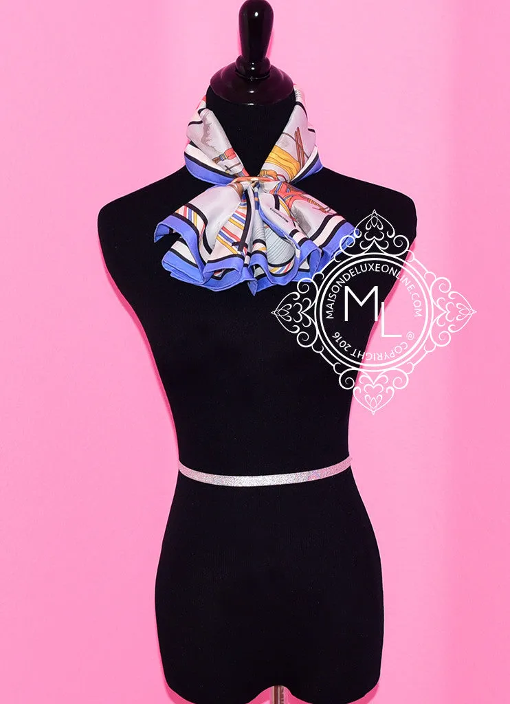 Hermes Silk 70 cm Blue Sports D'Hiver Scarf