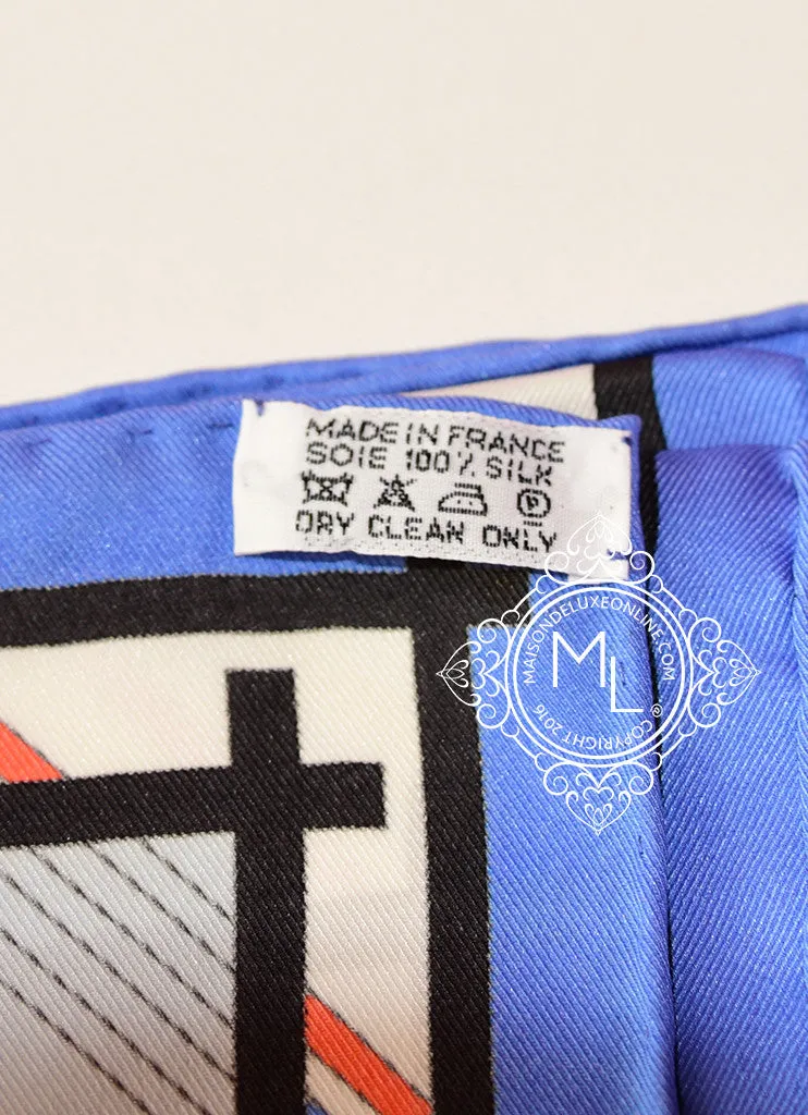 Hermes Silk 70 cm Blue Sports D'Hiver Scarf