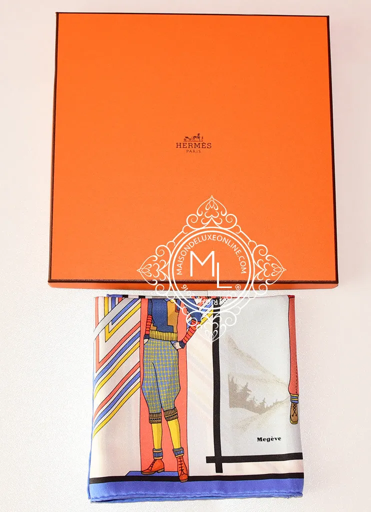 Hermes Silk 70 cm Blue Sports D'Hiver Scarf
