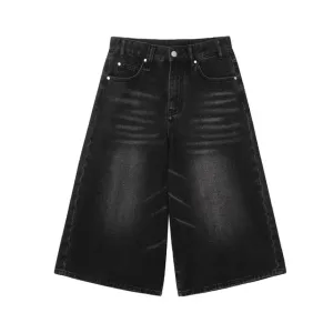 Herren weite Jeansshorts im Harajuku Retro-Stil