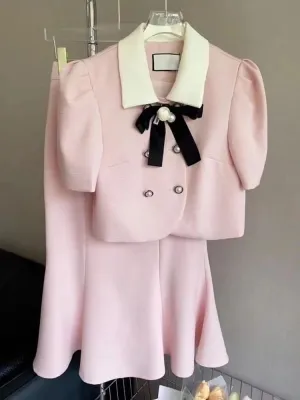 High Quality Two Piece  Short Jacket   Bodycon Fishtail Skirts