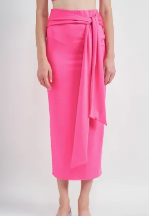 High Waist Tie Maxi Skirt