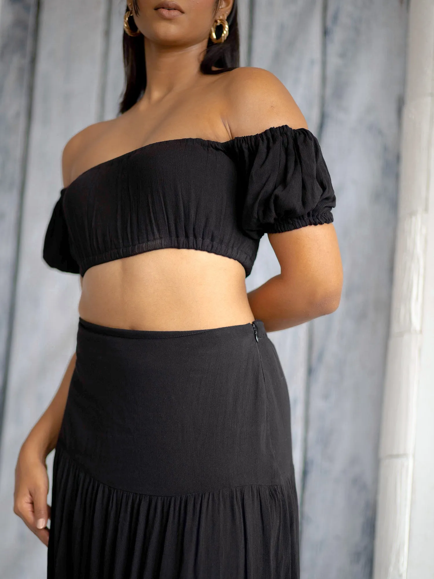 High Waist Tiered Maxi Skirt