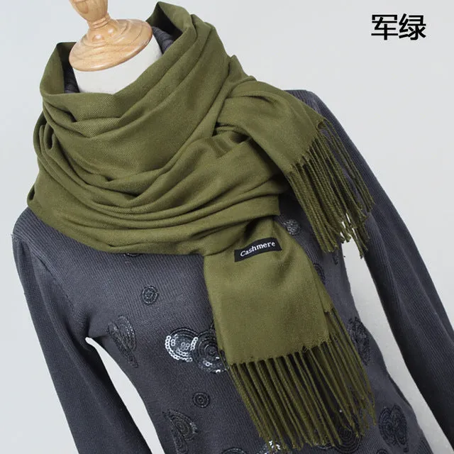 Hot sale Scarf Pashmina Cashmere Scarf Wrap Shawl Winter Scarf Women's Scarves Tassel Long Blanket Cachecol High Quality YR001