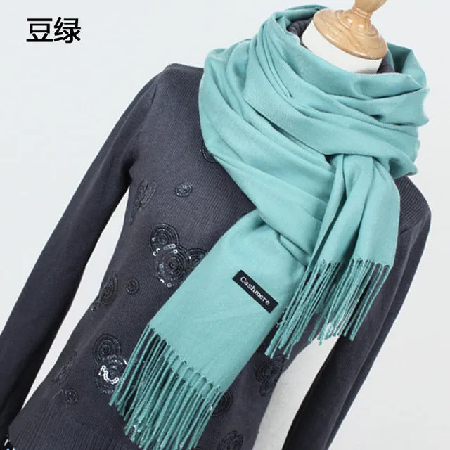 Hot sale Scarf Pashmina Cashmere Scarf Wrap Shawl Winter Scarf Women's Scarves Tassel Long Blanket Cachecol High Quality YR001