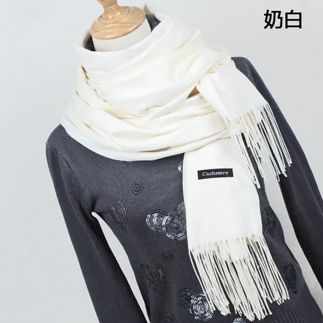 Hot sale Scarf Pashmina Cashmere Scarf Wrap Shawl Winter Scarf Women's Scarves Tassel Long Blanket Cachecol High Quality YR001