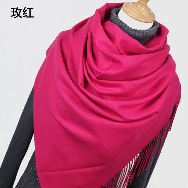 Hot sale Scarf Pashmina Cashmere Scarf Wrap Shawl Winter Scarf Women's Scarves Tassel Long Blanket Cachecol High Quality YR001