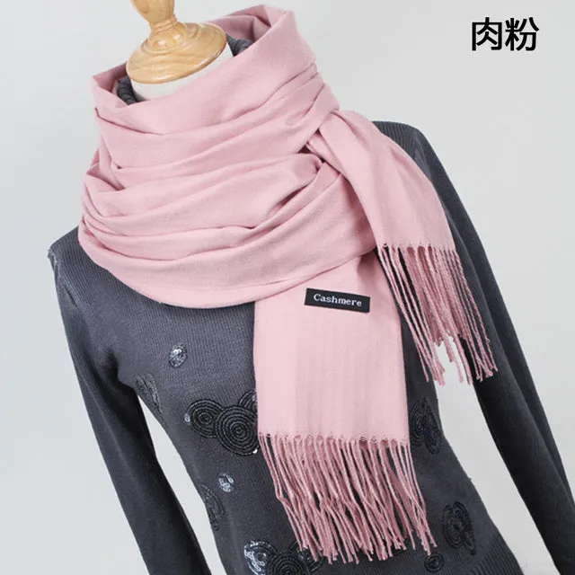 Hot sale Scarf Pashmina Cashmere Scarf Wrap Shawl Winter Scarf Women's Scarves Tassel Long Blanket Cachecol High Quality YR001