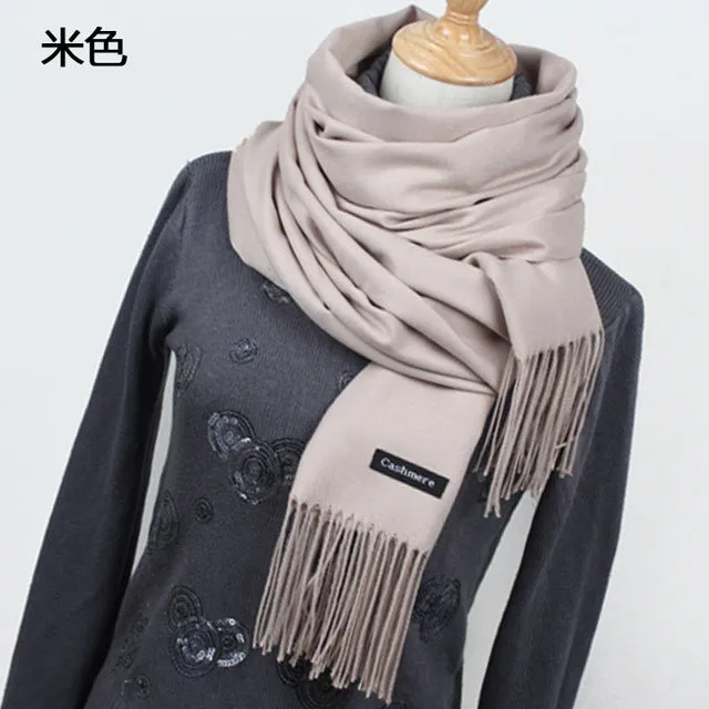 Hot sale Scarf Pashmina Cashmere Scarf Wrap Shawl Winter Scarf Women's Scarves Tassel Long Blanket Cachecol High Quality YR001