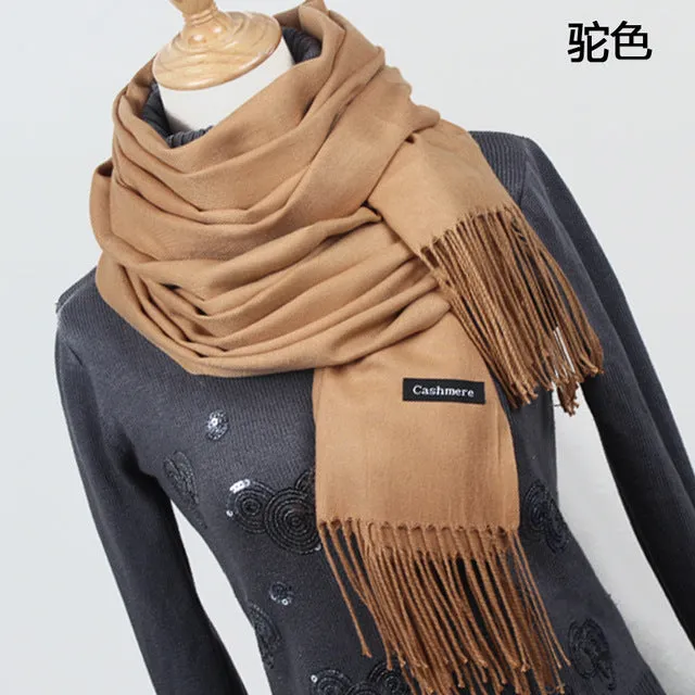 Hot sale Scarf Pashmina Cashmere Scarf Wrap Shawl Winter Scarf Women's Scarves Tassel Long Blanket Cachecol High Quality YR001
