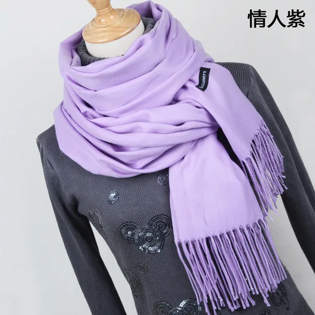 Hot sale Scarf Pashmina Cashmere Scarf Wrap Shawl Winter Scarf Women's Scarves Tassel Long Blanket Cachecol High Quality YR001