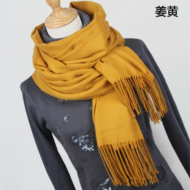 Hot sale Scarf Pashmina Cashmere Scarf Wrap Shawl Winter Scarf Women's Scarves Tassel Long Blanket Cachecol High Quality YR001