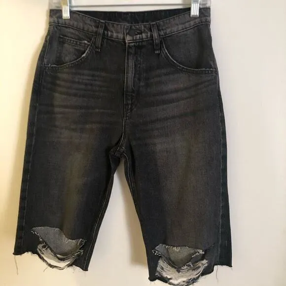 Hudson Sloane Long Cut-Off Distressed Shorts NWT