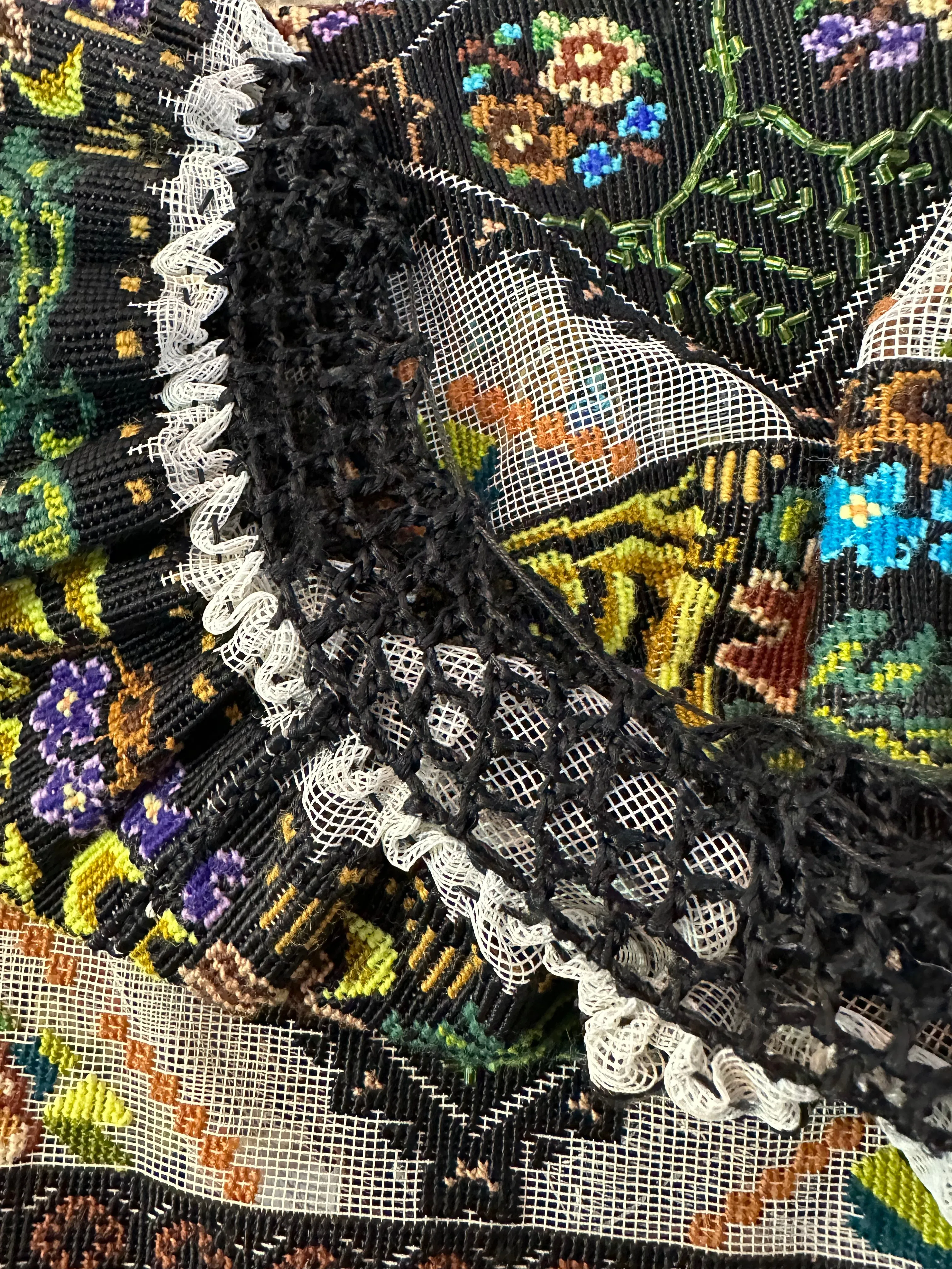 Hungarian 1970s Heavily Hand Embroidered Folk Blouse