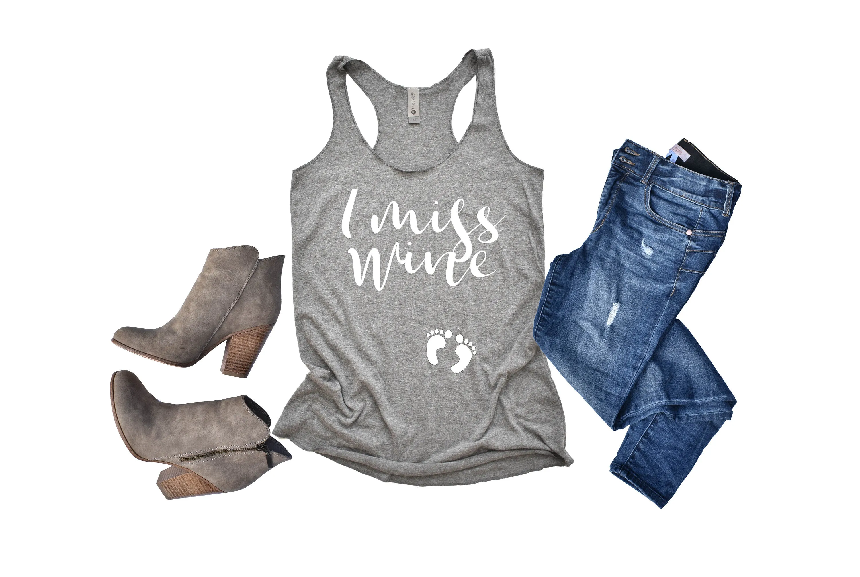 I Miss Wine Womens Racerback Tank Shirt