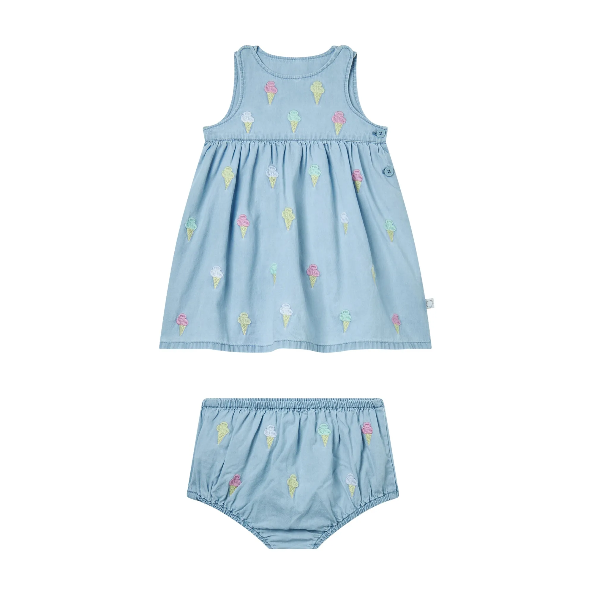 Ice Cream Chambray Dress and Bloomer Set