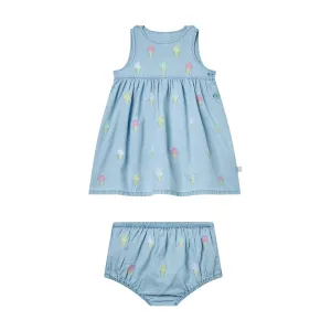 Ice Cream Chambray Dress and Bloomer Set