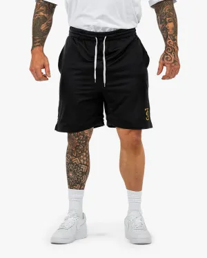 Icon Court Shorts - Black w/ Gold