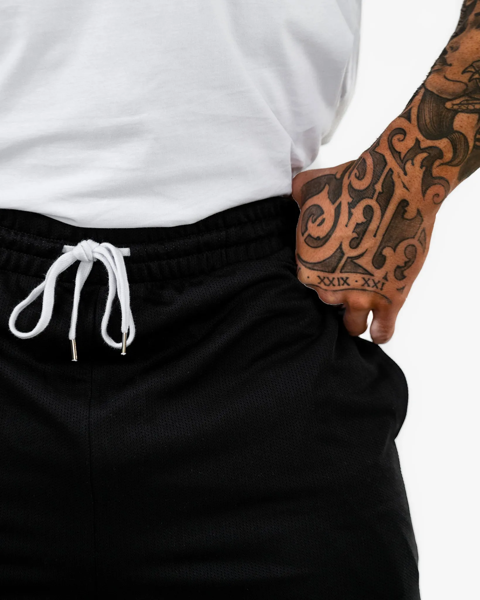 Icon Court Shorts - Black w/ Gold