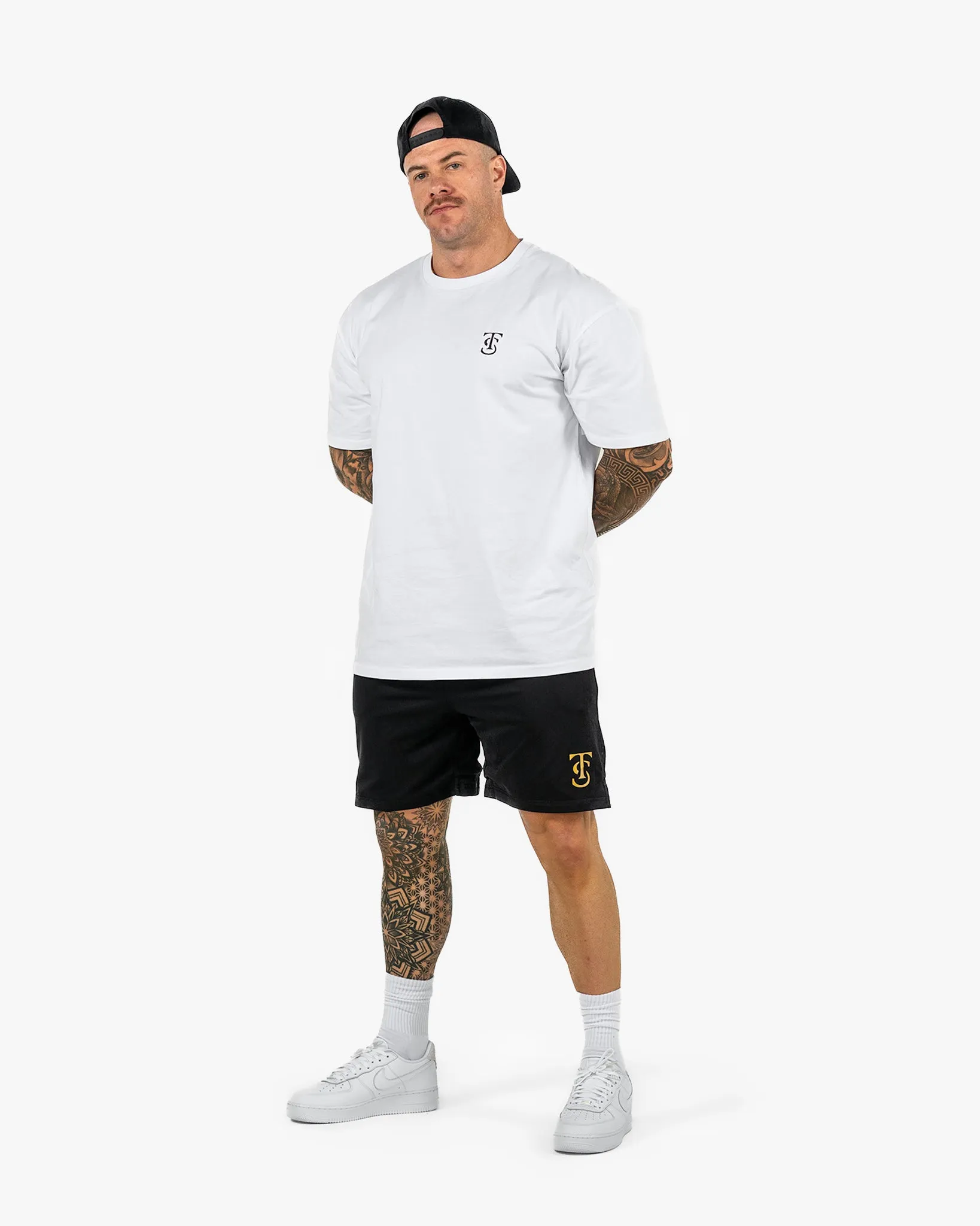Icon Court Shorts - Black w/ Gold