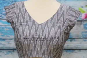 Ikkat blouse | Indian Saree blouse | Indian designer blouse | designer blouse | ikkat saree blouse | yellow blouse | HoneyBee Handlooms